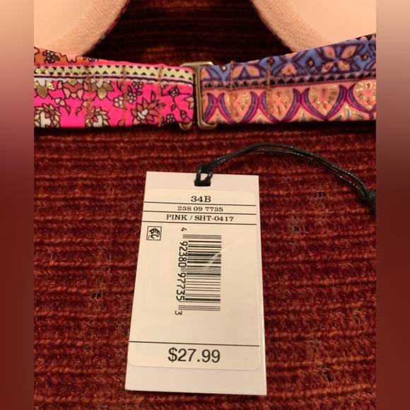 NWOT Pink & Gold Bikini Top (Underwire) - Picture 8 of 12